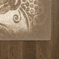 V&A Tempo Natural Damask Beige Floral Rug