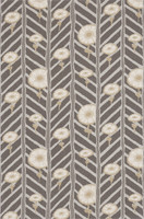 V&A Tempo Natural Moderne Graphite Floral Rug