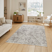 Mirage Grey Modern Abstract Scratched Rug