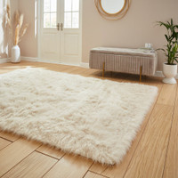 Polar Plush Beige Soft Shaggy Rug