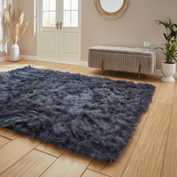 Polar Plush Navy Soft Shaggy Rug
