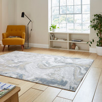 Tidal Silver Beige Modern Abstract Rug