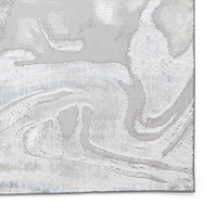Tidal Silver Modern Abstract Rug