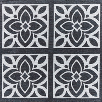 Victoria Dark Grey Floral Washable Rug Runner