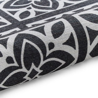 Victoria Dark Grey Floral Washable Rug