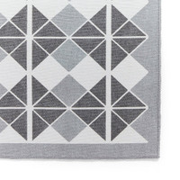 Victoria Dark Grey Modern Diamonds Washable Rug Runner