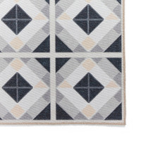 Victoria Grey Beige Diamonds Washable Rug Runner