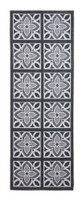 Victoria Grey Floral Washable Rug Runner