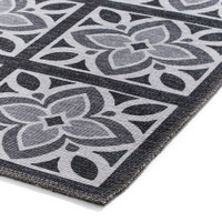 Victoria Grey Floral Washable Rug