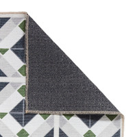 Victoria Grey Green Diamonds Washable Rug