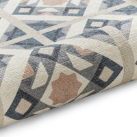 Victoria Grey Orange Diamonds Geo Washable Rug Runner