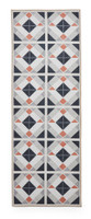 Victoria Grey Orange Diamonds Washable Rug