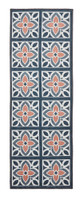 Victoria Grey Orange Floral Washable Rug Runner