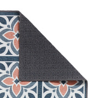 Victoria Grey Orange Floral Washable Rug
