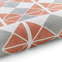 Victoria Grey Orange Modern Diamonds Washable Rug