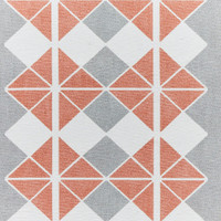 Victoria Grey Orange Modern Diamonds Washable Rug