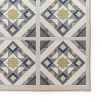 Victoria Grey Yellow Diamonds Geo Washable Rug Runner