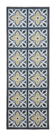 Victoria Grey Yellow Floral Washable Rug Runner