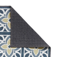 Victoria Grey Yellow Floral Washable Rug