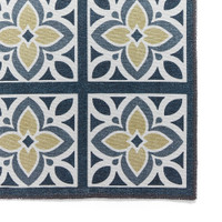 Victoria Grey Yellow Floral Washable Rug