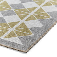 Victoria Grey Yellow Modern Diamonds Washable Rug Runner
