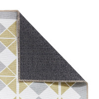 Victoria Grey Yellow Modern Diamonds Washable Rug