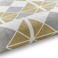 Victoria Grey Yellow Modern Diamonds Washable Rug