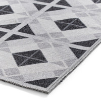 Victoria Light Grey Diamonds Washable Rug Runner