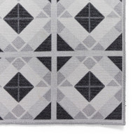 Victoria Light Grey Diamonds Washable Rug