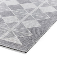 Victoria Light Grey Modern Diamonds Washable Rug
