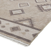 Whisper Beige Modern Diamonds Washable Rug Runner
