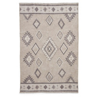 Whisper Beige Modern Diamonds Washable Rug Runner