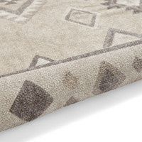Whisper Beige Modern Diamonds Washable Rug