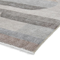 Whisper Beige Modern Geo Washable Rug