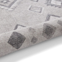 Whisper Grey Modern Diamonds Washable Rug Runner