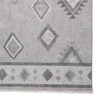 Whisper Grey Modern Diamonds Washable Rug Runner