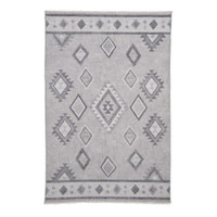 Whisper Grey Modern Diamonds Washable Rug