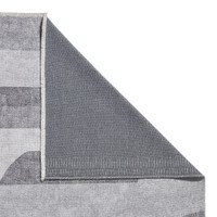 Whisper Grey Modern Geo Washable Rug Runner