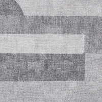 Whisper Grey Modern Geo Washable Rug
