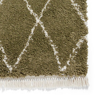 Boho 8280 Green Berber Shaggy Moroccan Rug Runner