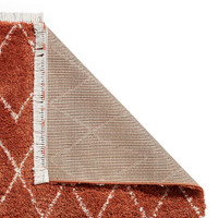 Boho 8280 Rust Berber Shaggy Moroccan Rug Runner