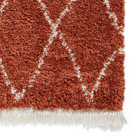 Boho 8280 Rust Berber Shaggy Moroccan Rug Runner