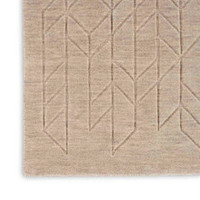 On Sale Alessa Plain Beige Handmade Wool Rug 61x91cm