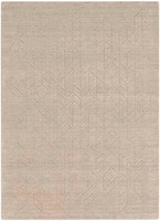 On Sale Alessa Plain Beige Handmade Wool Rug 61x91cm