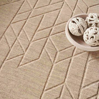 On Sale Alessa Plain Beige Handmade Wool Rug 61x91cm