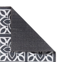 On Sale Victoria Dark Grey Floral Washable Rug Runner 76x230cm runner