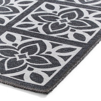 On Sale Victoria Dark Grey Floral Washable Rug Runner 76x230cm runner