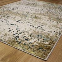On Sale Stella Metallic Golden Aqua Blue Rug 135x200