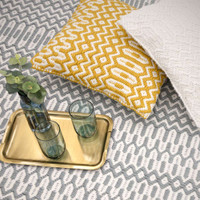 Halsey Geometric Cushion Mustard