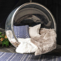Halsey Geometric Cushion Navy Blue